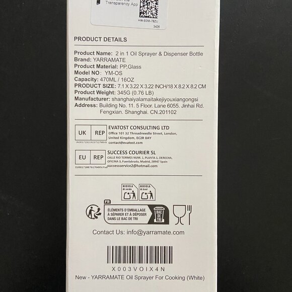 NEW Glass Olive Oil Sprayer w/ Stickers, 2 in 1 Oil Dispenser, Food Grade Bottle - Picture 13 of 15